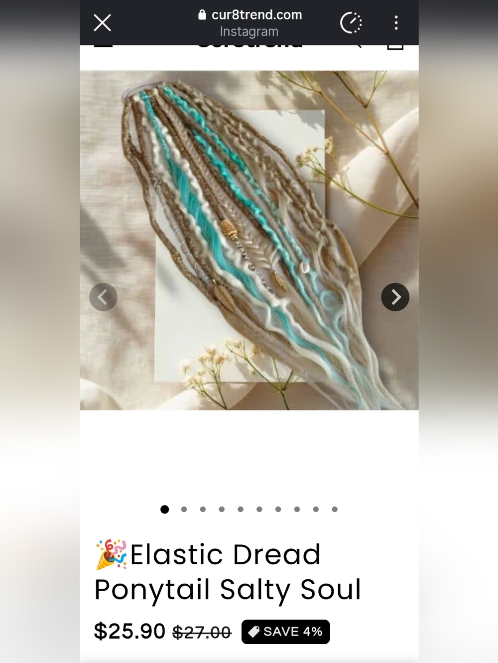 BOGO Elastic Dread Ponytail - Blonde & Teal